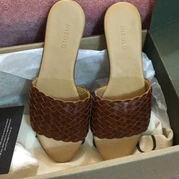 Nisolo isla woven slide sandal brandy size 5 - Picture 1 of 4